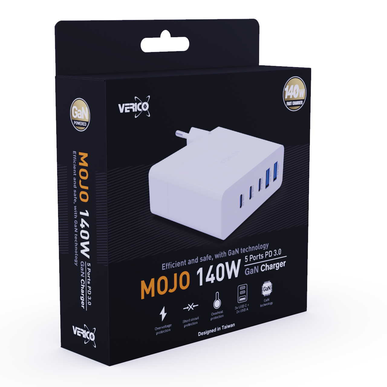 VERICO MOJO 140W 5 Ports PD 3.0 GaN Charger